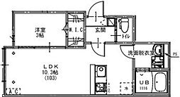 さいたま市見沼区大和田町1丁目アパート 1LDKの間取図画像
