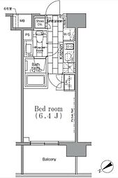 パークハビオ目黒リバーサイド 2階1Kの間取り