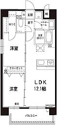 JR常磐線 南千住駅 徒歩6分の賃貸マンション 5階2LDKの間取り