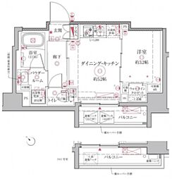 クレイシアIDZ王子アーバンヒルズ 3階1DKの間取り