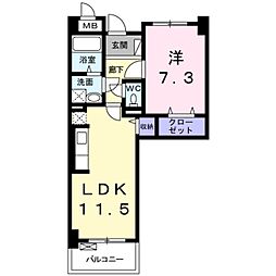 ラヴィカルム 1LDKの間取図画像