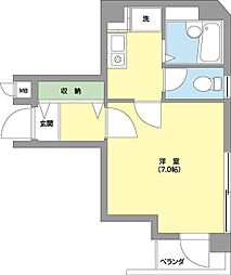 グラン・リューM 1Kの間取図画像