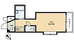 メゾンライオネス加藤 3階ワンルームの間取り