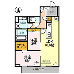 Osaka Metro今里筋線 関目成育駅 徒歩7分の賃貸アパート 1階2LDKの間取り