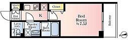 リージア新百合ヶ丘サウスコート 1Kの間取図画像