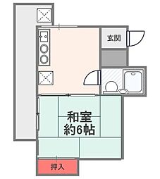 柴建ハイツ 4階1Kの間取り