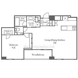 ファミールグラン西麻布パークアヴェニュー 1LDKの間取図画像