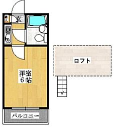 ジュネパレス津田沼第1 1Kの間取図画像