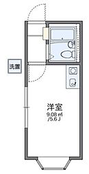 レオパレスTOSA 1階1Kの間取り