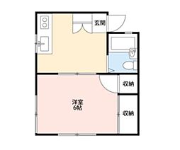 コーポ三山 1DKの間取図画像