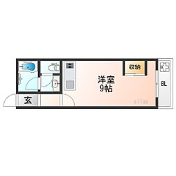 藤ケ丘ハイツ 1Kの間取図画像