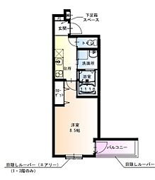 JR片町線(学研都市線) 徳庵駅 徒歩6分の賃貸アパート 1階1Kの間取り