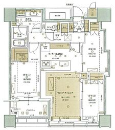 白金ザ・スカイ東棟 3LDKの間取図画像