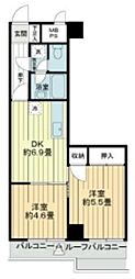 ライオンズマンション東長崎 2DKの間取図画像