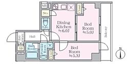 足立区東和2丁目マンション 2DKの間取図画像