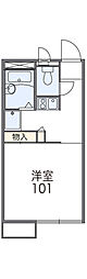レオパレスサンハイムA 1Kの間取図画像