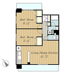グラディート町田 2LDKの間取図画像