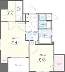 Avenir東麻布 2Kの間取図画像