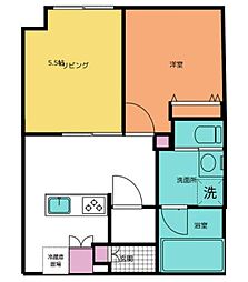ハイライフ大森 1DKの間取図画像