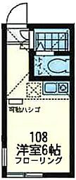 ユナイト汐入アルティーガス ワンルームの間取図画像
