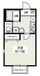 キャメル草加住吉A 1Kの間取図画像