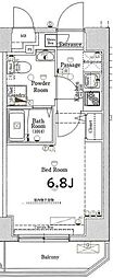 XEBECIkegami 1Kの間取図画像