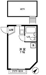 ラーブル幡ヶ谷 ワンルームの間取図画像