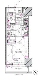 ピアース赤坂 2階1Kの間取り