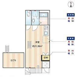 MaisondeCiEL ワンルームの間取図画像