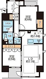 グランカーサ本駒込 2LDKの間取図画像