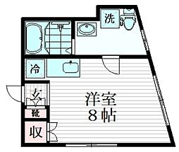 Maison de Aifur 1階ワンルームの間取り