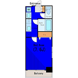 東急大井町線 旗の台駅 徒歩4分の賃貸マンション 4階1Kの間取り