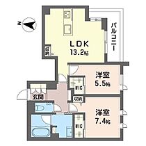 ヴァンベール 00201 ｜ 神奈川県川崎市多摩区長尾４丁目214（賃貸マンション2LDK・2階・63.39㎡） その2