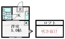 ミカーサ 1階1Kの間取り