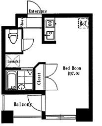 シンシア銀座EAST 7階ワンルームの間取り
