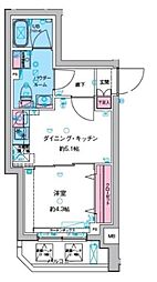 ガリシア旗の台 5階1DKの間取り