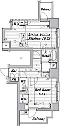 MAKESDESIGN両国NORTH 1DKの間取図画像
