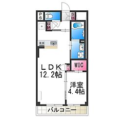 レヴォントゥレットII 3階1LDKの間取り