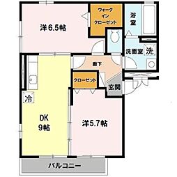 フローリッシュ新金岡 2LDKの間取図画像