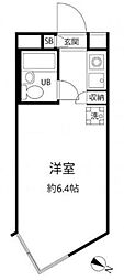 エスポワール中目黒 ワンルームの間取図画像