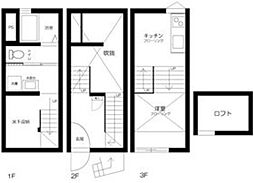 MOKKU HOUSE 1階1Kの間取り