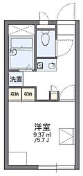 レオパレスおおすみ 2階1Kの間取り