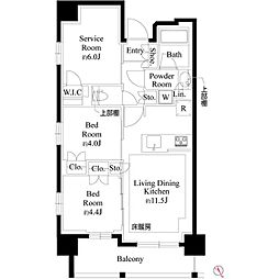 プレシス上福岡 9階2SLDKの間取り