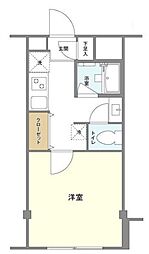 アービス白山 1階1Kの間取り