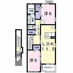 グランシャリオ2番館 2LDKの間取図画像