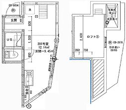 CharlesHouse落合 ワンルームの間取図画像