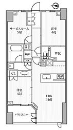 ディームス方南町 11階2SLDKの間取り