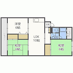 古天神ハイツ 3LDKの間取図画像