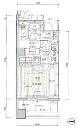 アクシア八王子 8階1Kの間取り