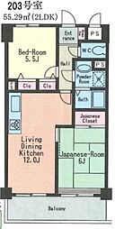 アーク戸塚ヒルズ 2LDKの間取図画像